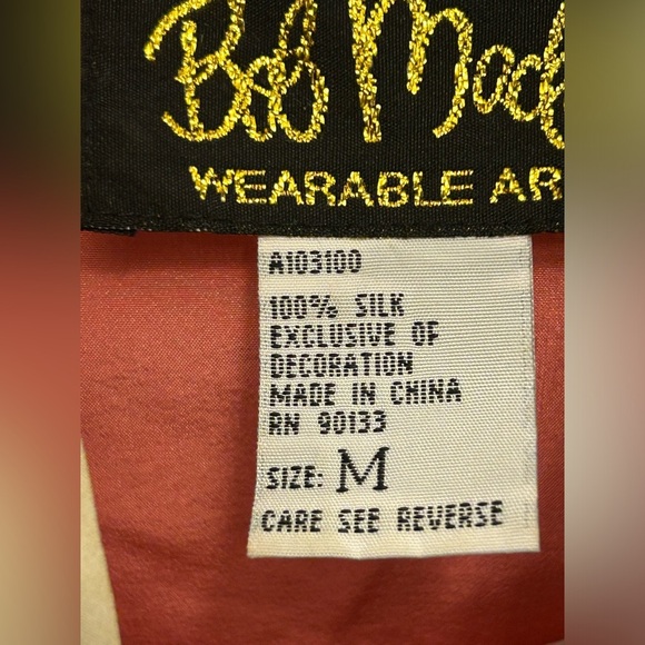 Bob Mackie Coral Blouse with Dragonfly Embroidery - Picture 6 of 8